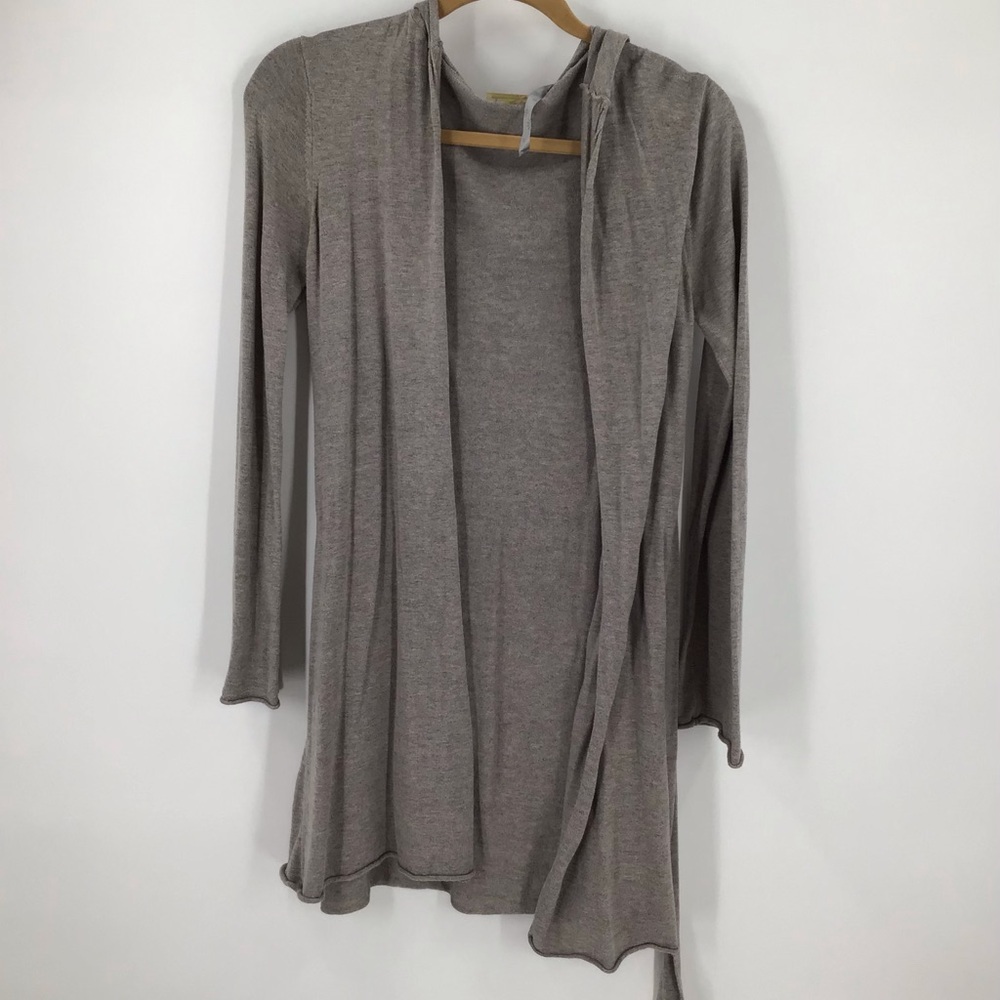 Athleta Cardigan sweater tear away B4 u play hood belt. Cotten and Cashmere.